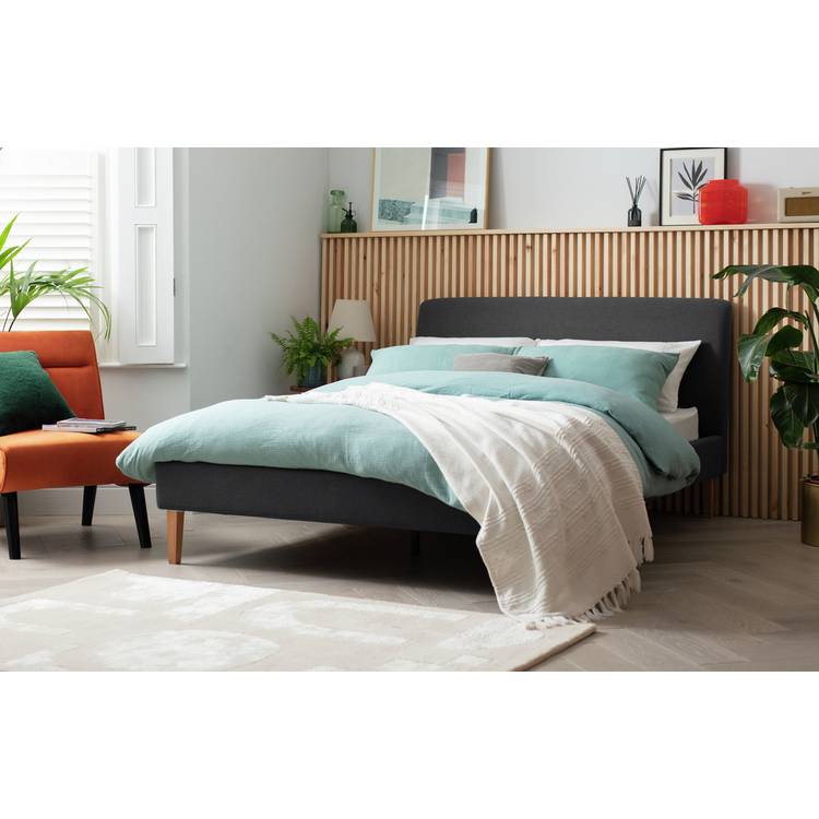 Habitat Ren Kingsize Fabric Bed Frame - Charcoal 0