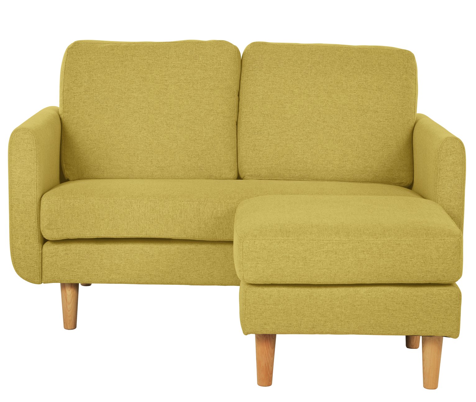 Argos Home Remi 2 Seater Fabric Chaise in a Box Yellow (1952580