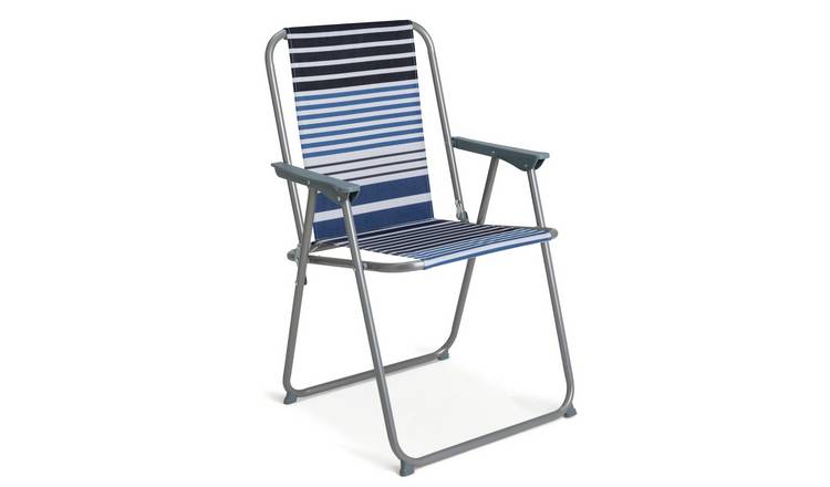 Habitat Folding Metal Garden Chair - Blue