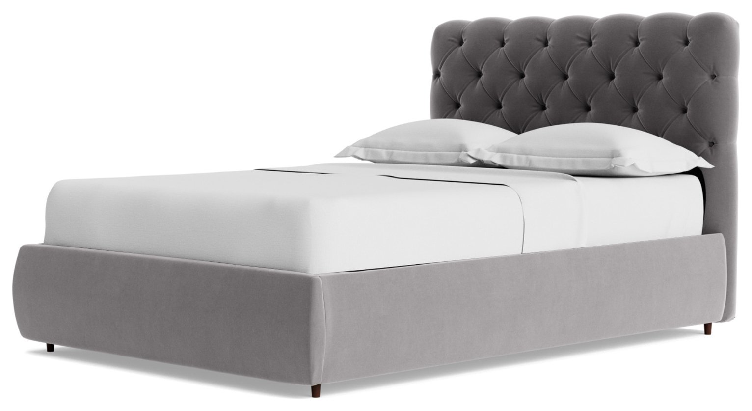 Swoon Burbage Velvet Kingsize Ottoman Bedframe - Silver Grey