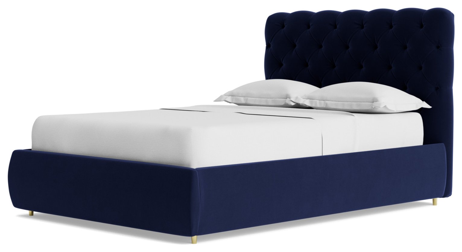 Swoon Burbage Velvet Double Ottoman Bedframe - Ink Blue