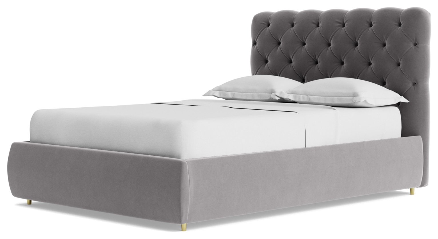 Swoon Burbage Velvet Double Ottoman Bedframe - Silver Grey