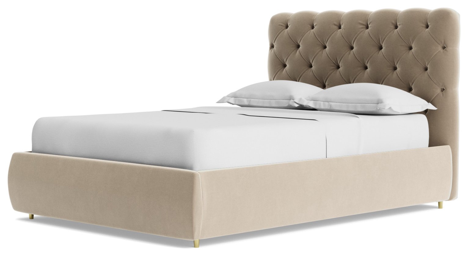 Swoon Burbage Velvet Double Ottoman Bedframe - Taupe