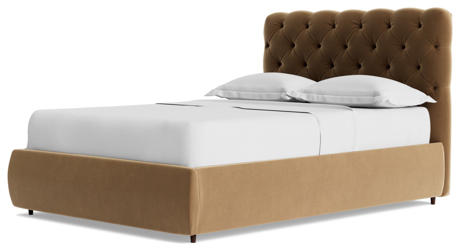 Swoon Burbage Velvet Kingsize Ottoman Bedframe - Biscuit