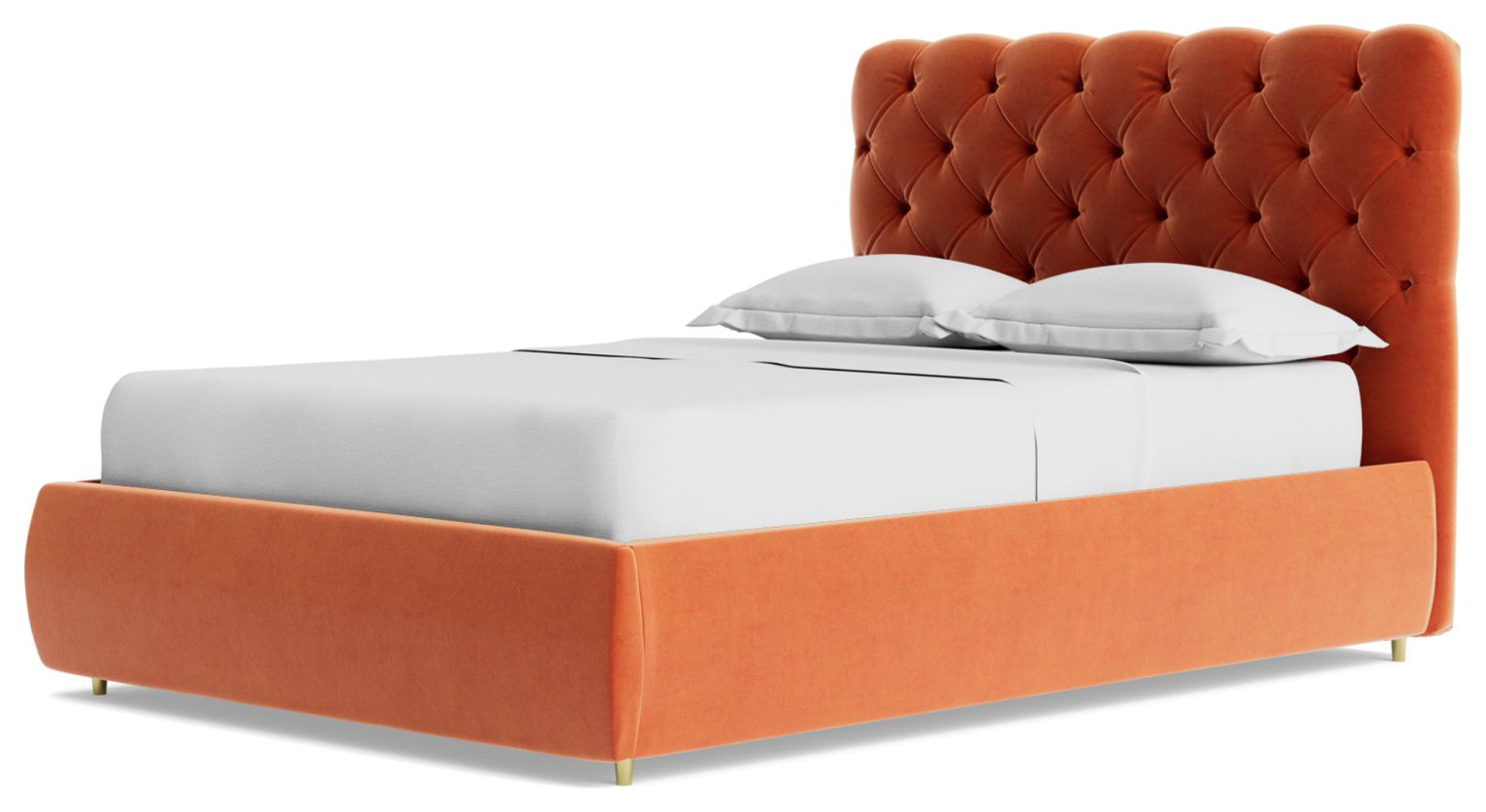 Swoon Burbage Velvet Double Ottoman Bedframe - Burnt Orange