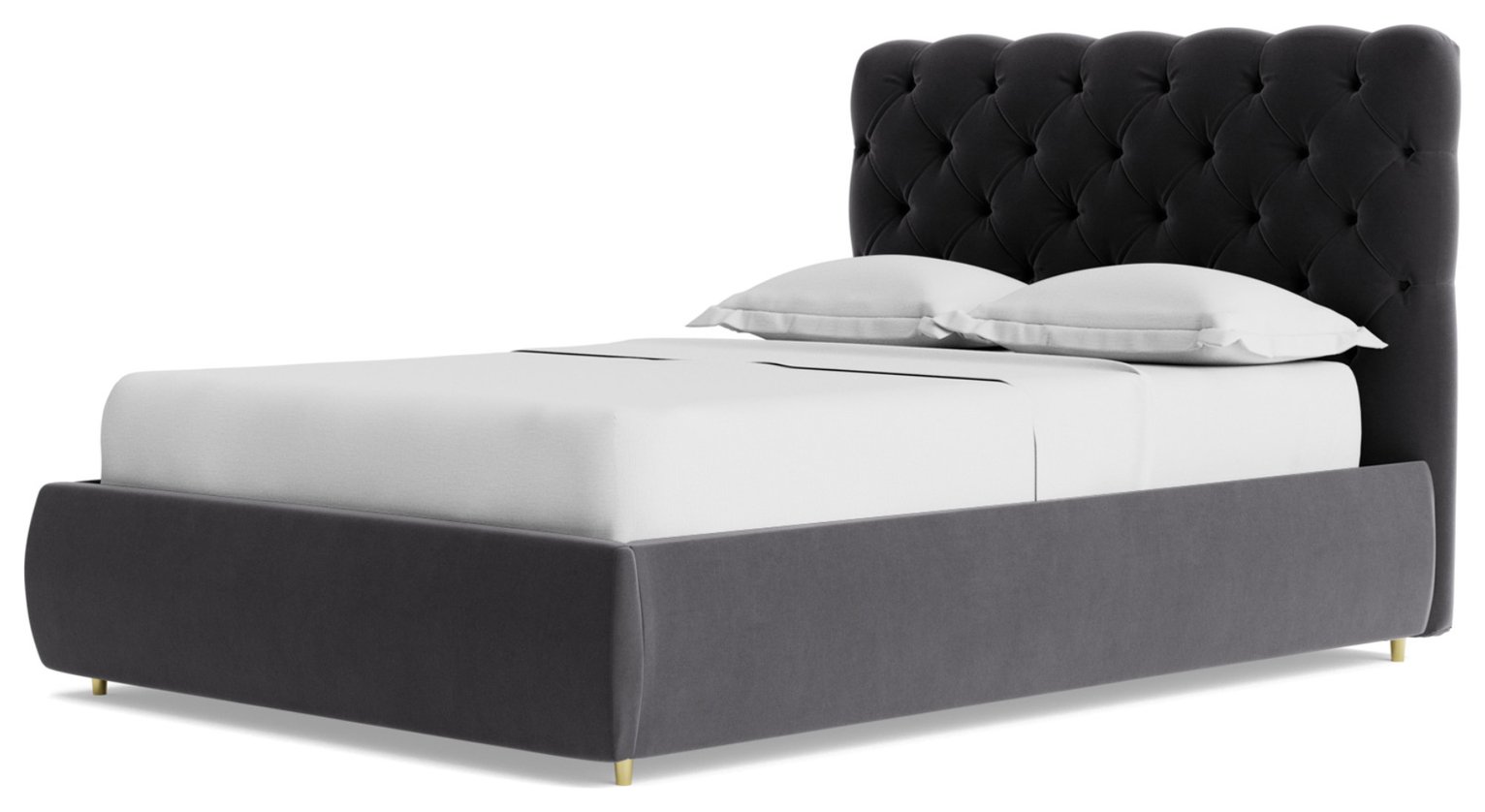 Swoon Burbage Velvet Double Ottoman Bedframe - Granite Grey