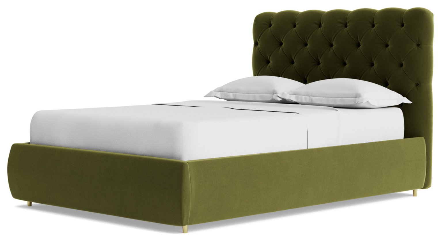 Swoon Burbage Velvet Double Ottoman Bedframe - Fern Green