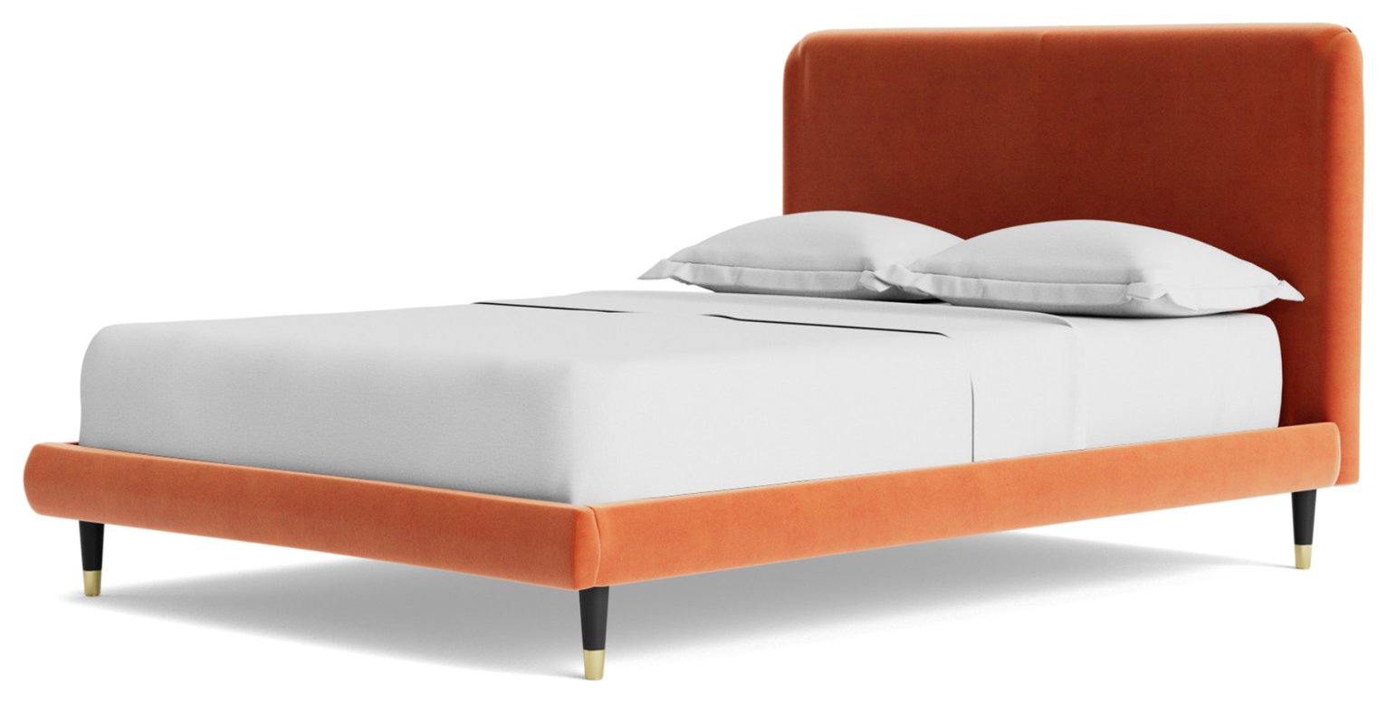 Swoon Brockham Kingsize Velvet Bed Frame - Burnt Orange
