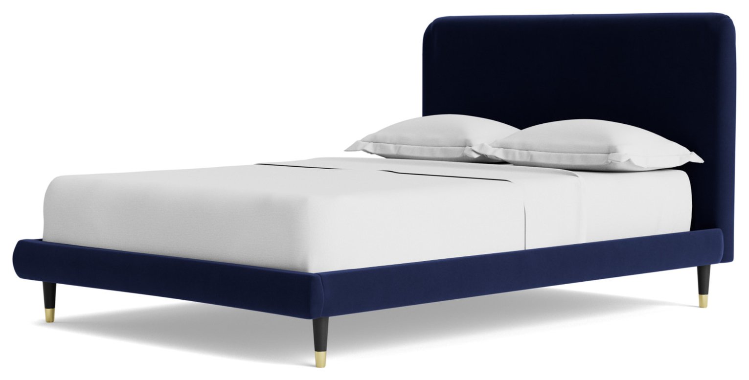 Swoon Brockham Kingsize Velvet Bed Frame - Ink Blue