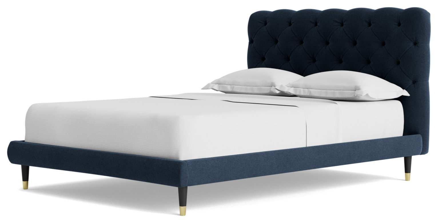 Swoon Burbage Double Fabric Bed Frame - Indigo Blue