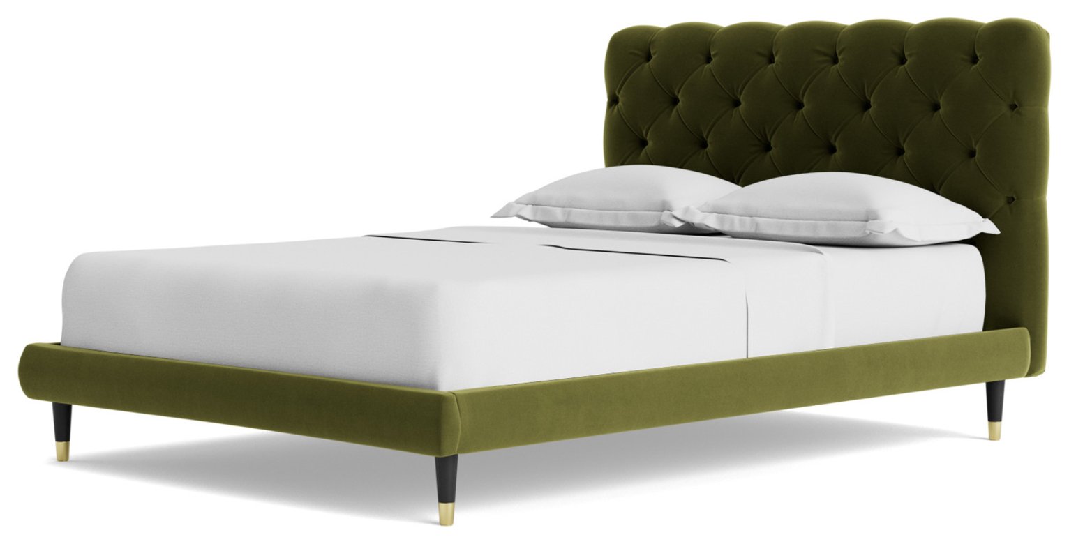 Swoon Burbage Kingsize Velvet Bed Frame - Fern Green