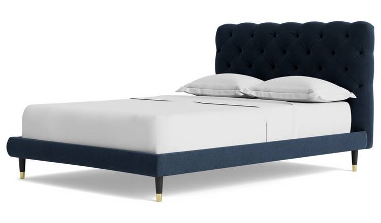 Swoon Burbage Kingsize Fabric Bed Frame - Indigo Blue
