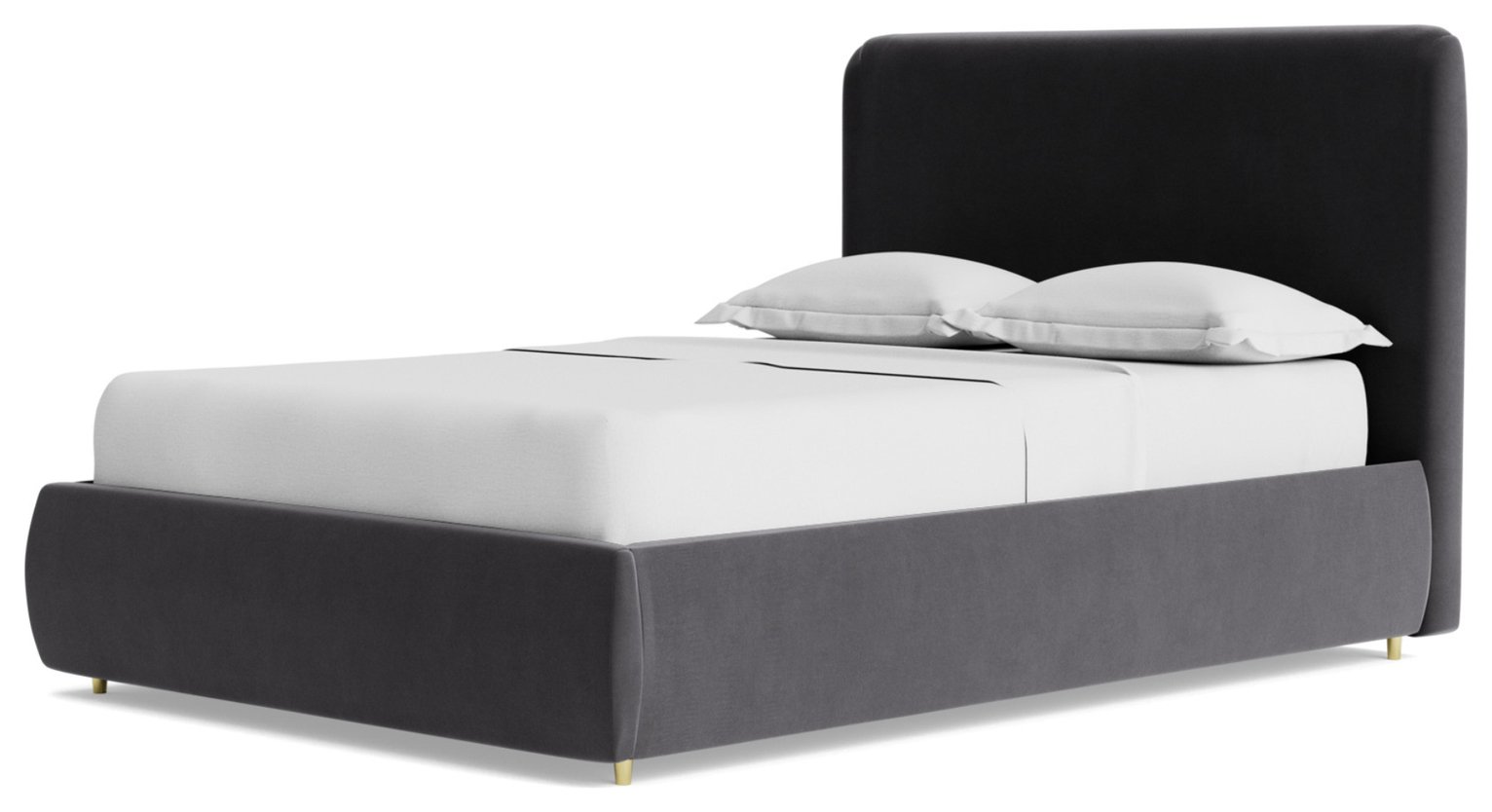 Swoon Brockham Velvet Double Ottoman Bedframe - Granite Grey