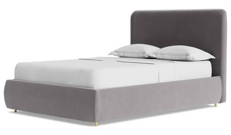 Swoon Brockham Velvet Double Ottoman Bedframe - Silver Grey
