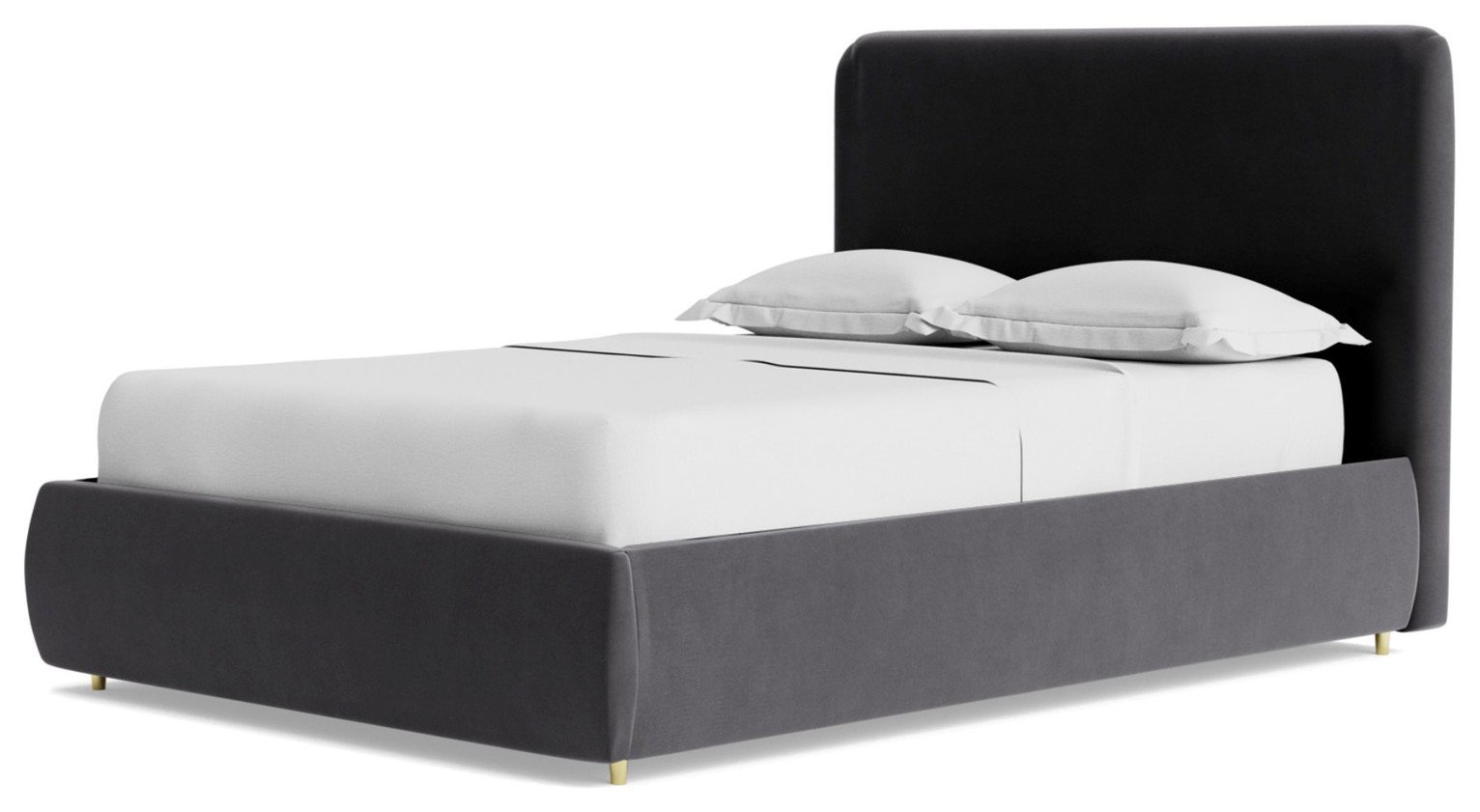 Swoon Brockham Velvet Kingsize Ottoman Bedframe-Granite Grey