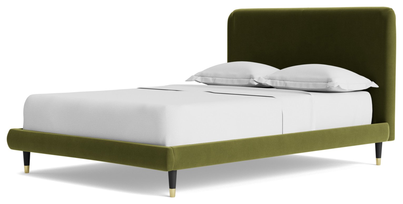 Swoon Brockham Double Velvet Bed Frame - Fern Green