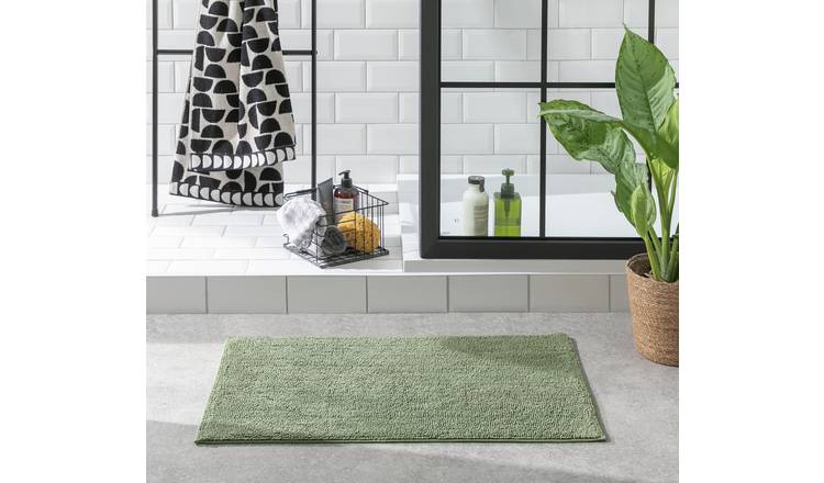 Buy Habitat Cotton Nuture Loop Bath Mat Green Bath mats Argos