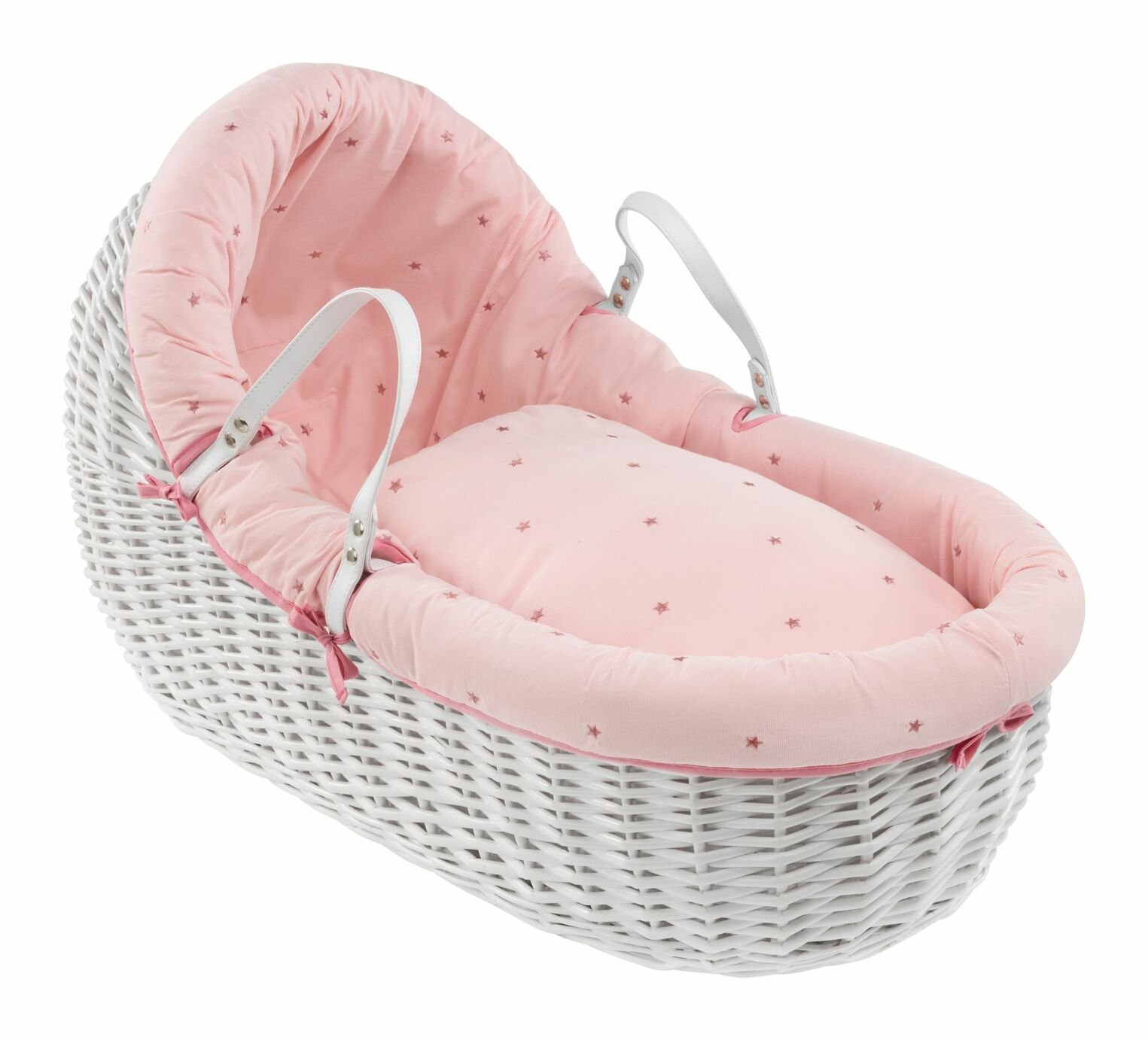 Clair de Lune Lullaby Stars Willow Bassinet -White