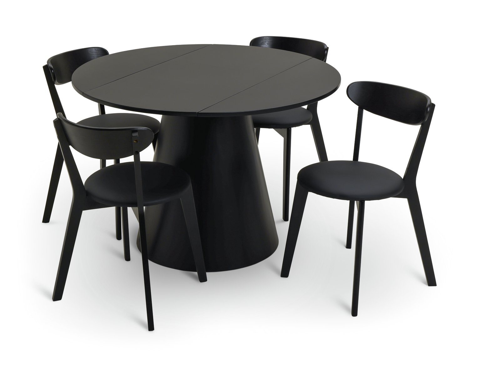 Habitat Iver Dining Table & 4 Sophie Black Chairs