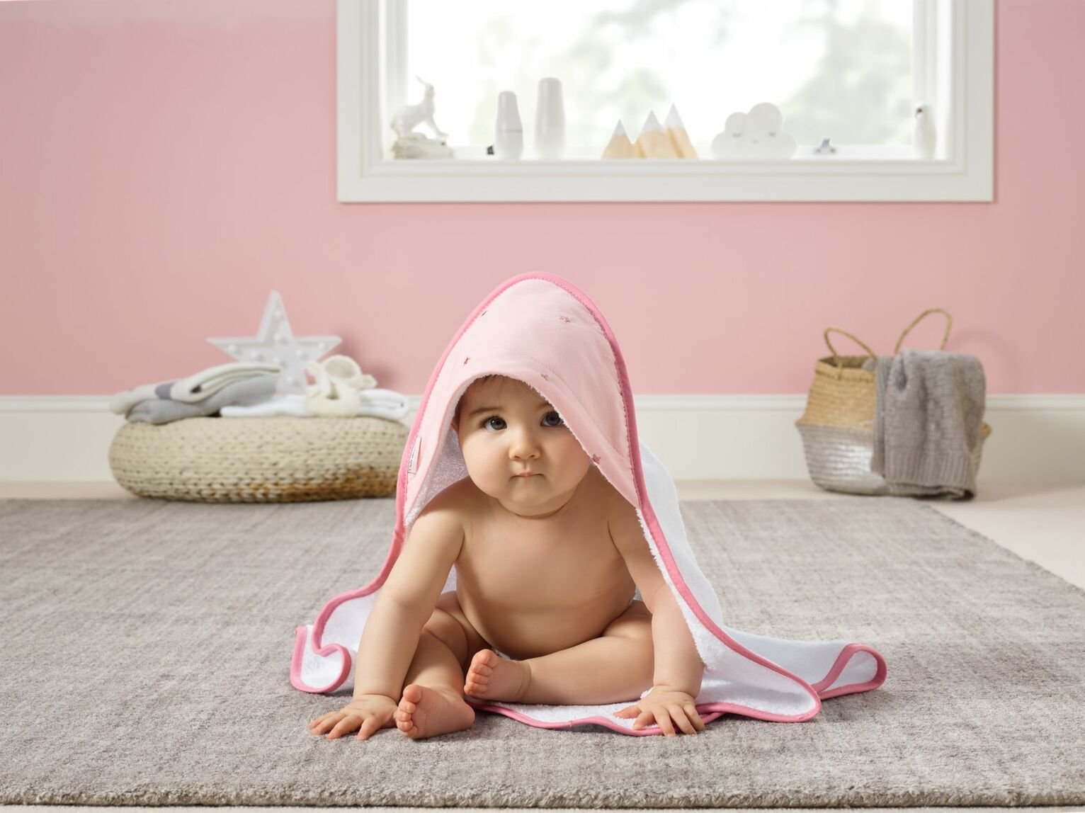 pink hooded towel