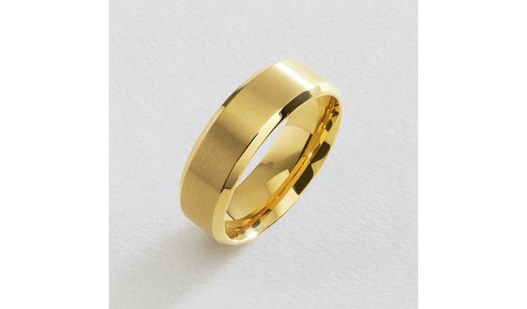 Revere Yellow Gold Plated Wedding Band Ring - S