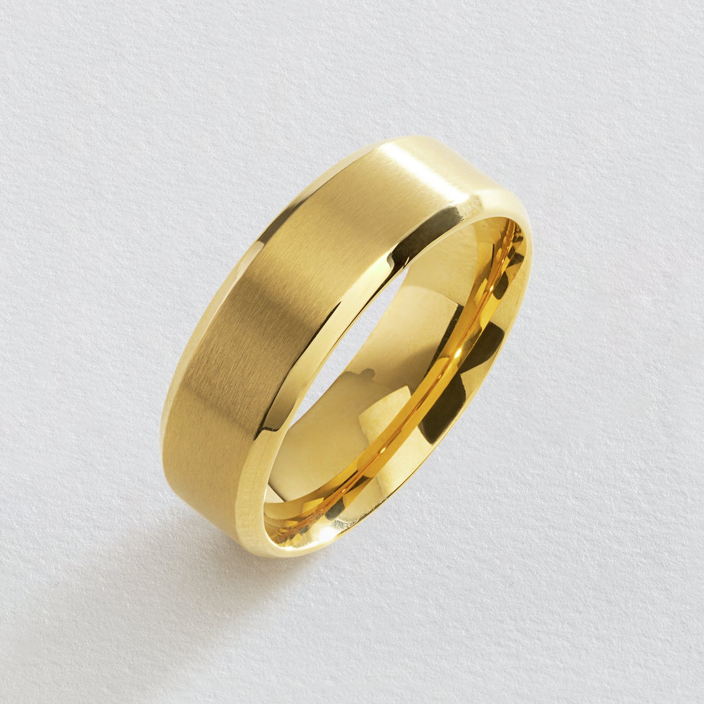 Revere Yellow Gold Plated Wedding Band Ring - X