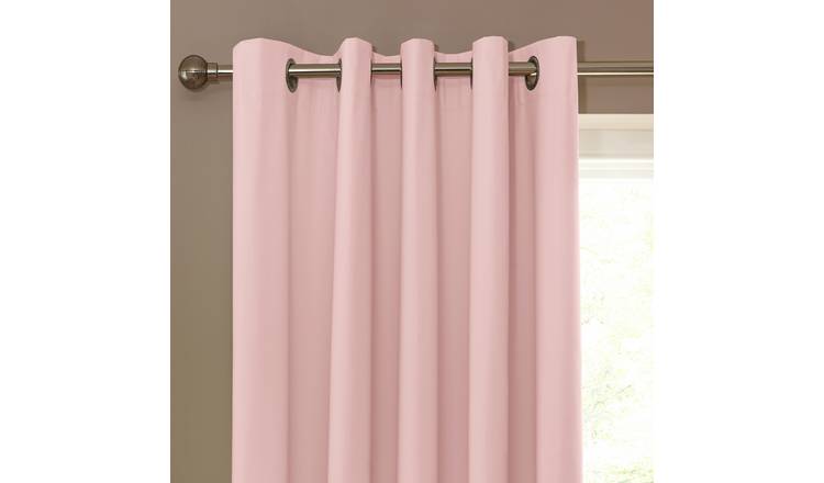 Habitat Plain Blackout Eyelet Curtains - Blush Pink