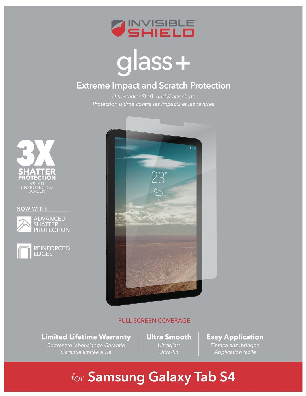 Zagg InvisibleShield Samsung Galaxy Tab S4 Screen Protector