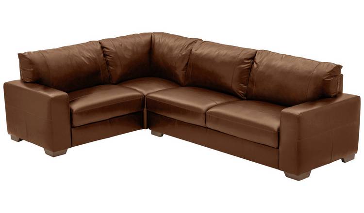 Habitat leather store corner sofa