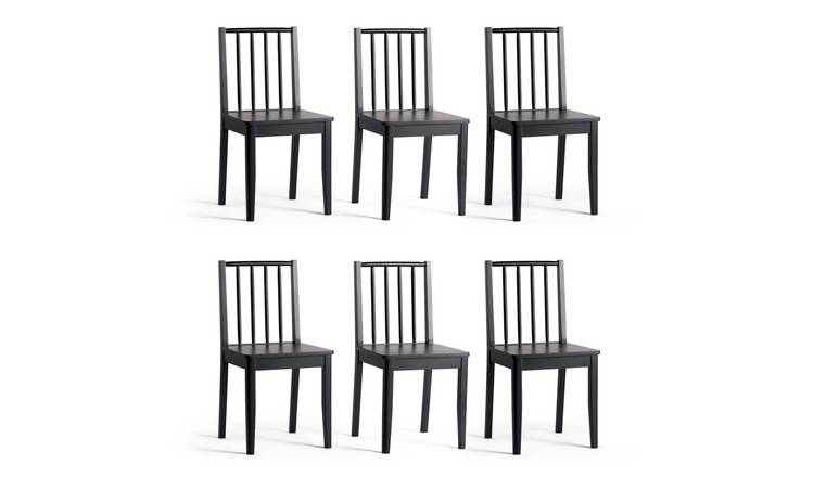 Dining chairs set of deals 6 black