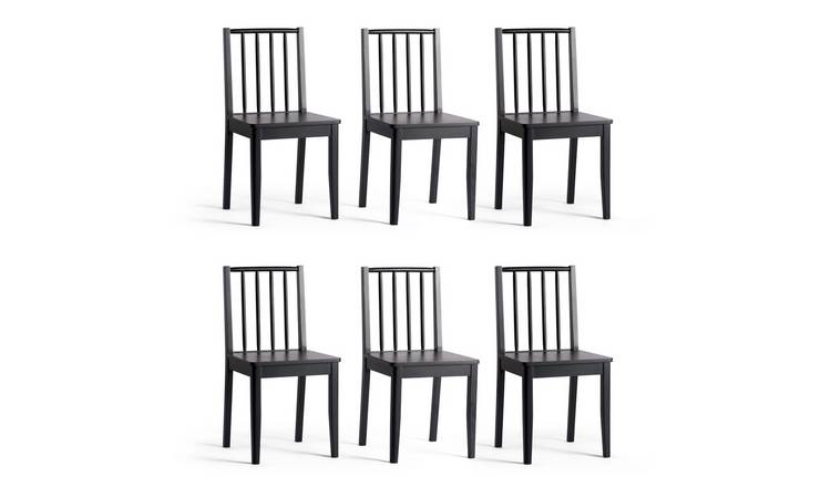 Habitat Nel Solid Wood Spindle Chairs - Black