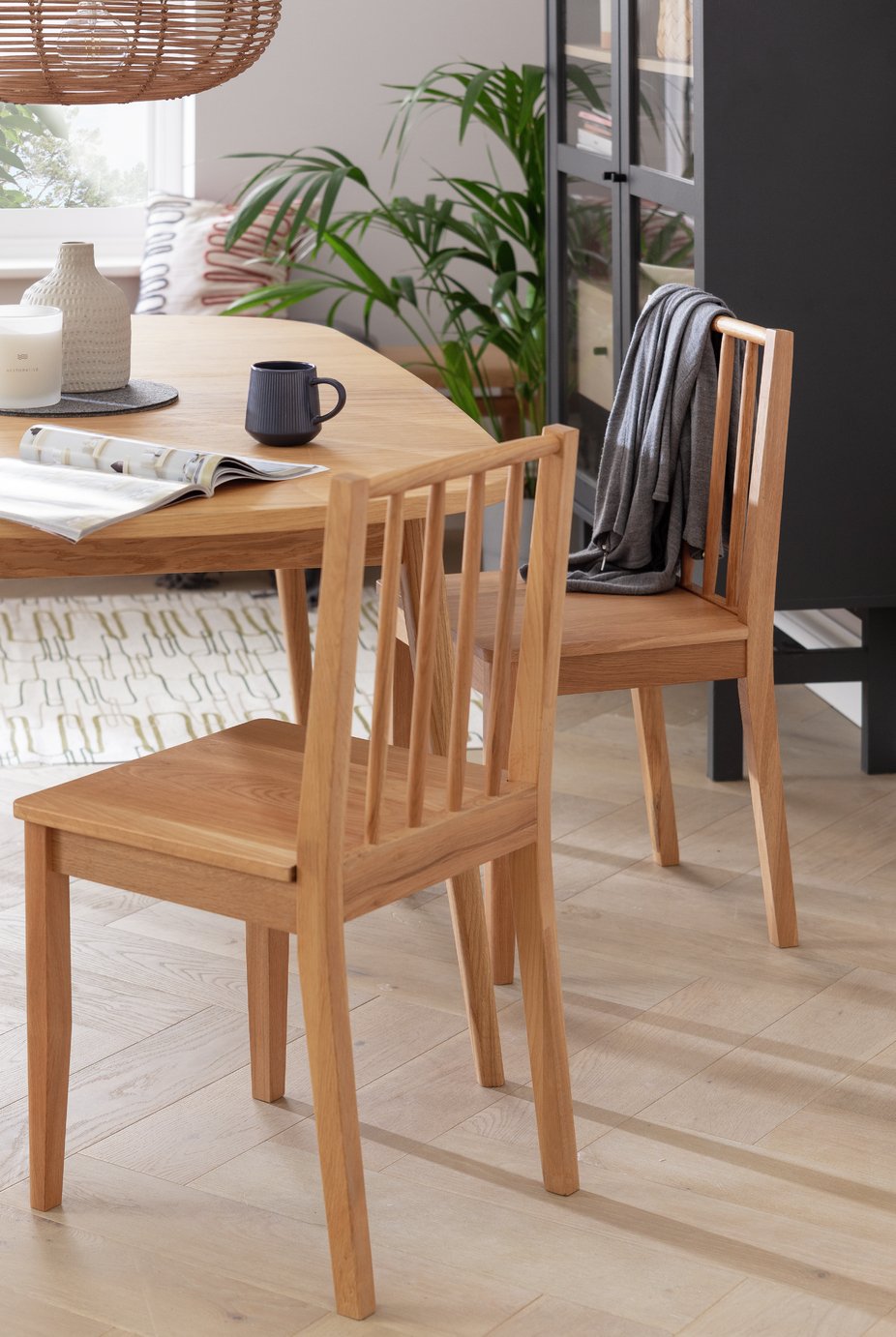 Habitat 4 Nel Solid Wood Spindle Chairs - Oak