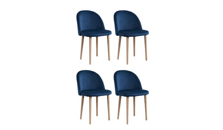 Habitat Imogen Fabric Dining Chairs - Navy
