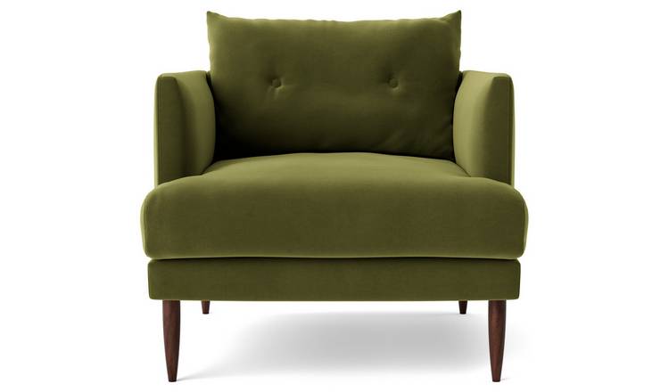 Velvet green lounge deals chair