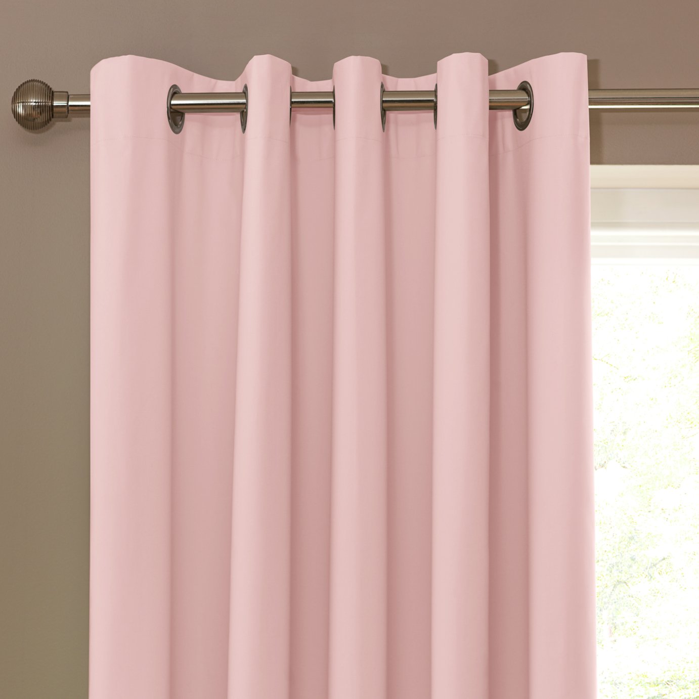 Habitat Plain Blackout Eyelet Curtains - Blush Pink