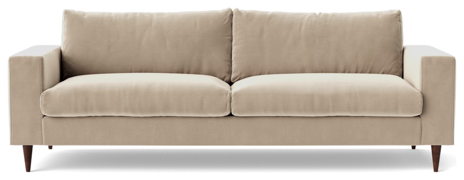 Swoon Evesham Velvet 3 Seater Sofa - Taupe