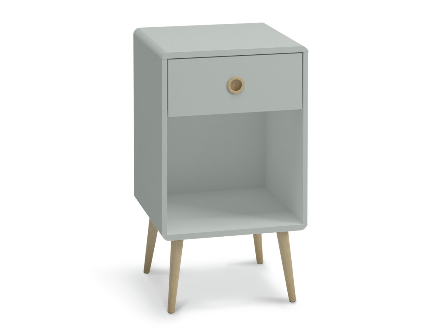  Softline 1 Drawer Bedside Table - Grey