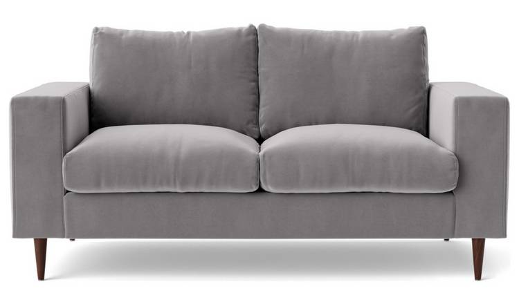 Swoon Evesham Velvet 2 Seater Sofa - Silver Grey