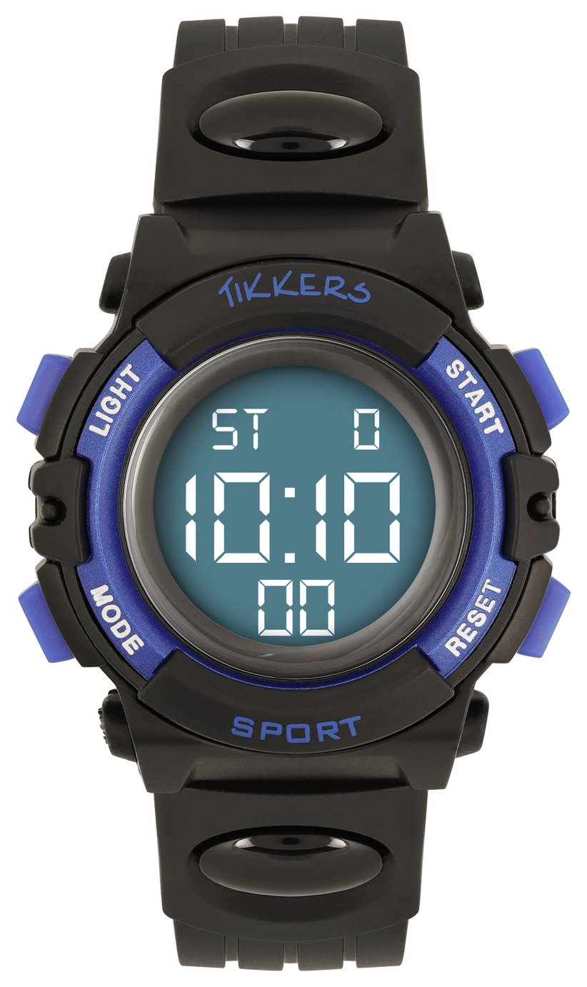 Tikkers Black and Blue Digital Flashing Watch