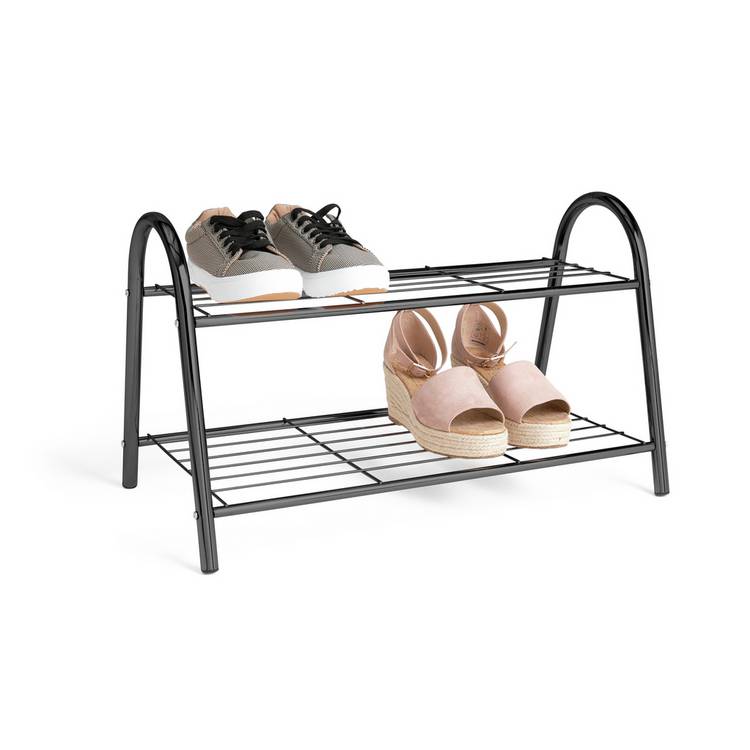 Buy Habitat Boutique 2 Tier Shoe Rack Black Shoe storage Habitat