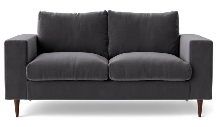 Swoon Evesham Velvet 2 Seater Sofa - Granite Grey