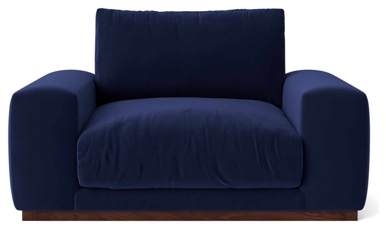 Swoon Denver Velvet Cuddle Chair - Ink Blue