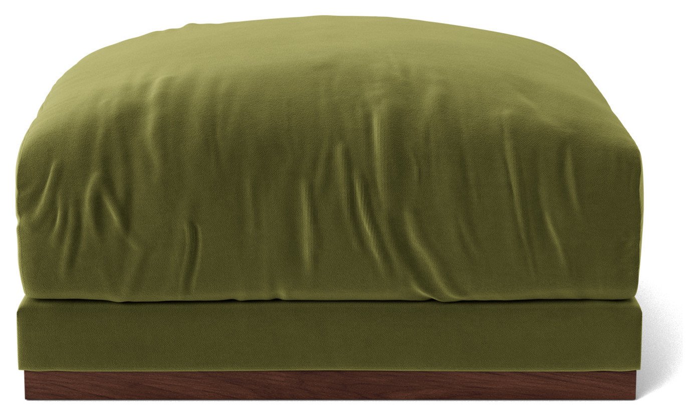 Swoon Denver Velvet Ottoman Footstool - Fern Green