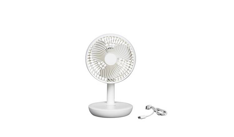 Challenge White Cordless Desk Fan - 6 Inch