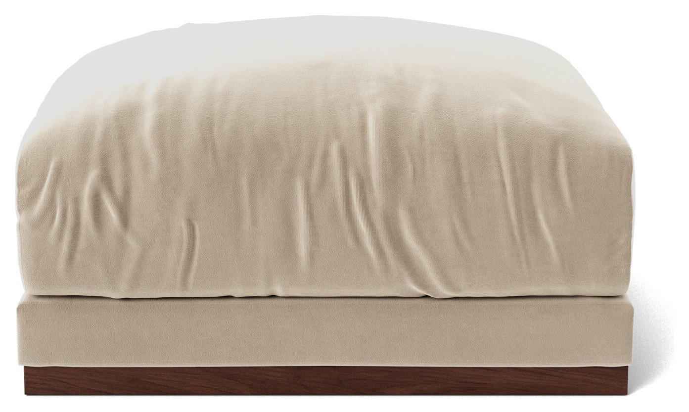 Swoon Denver Velvet Ottoman Footstool - Taupe