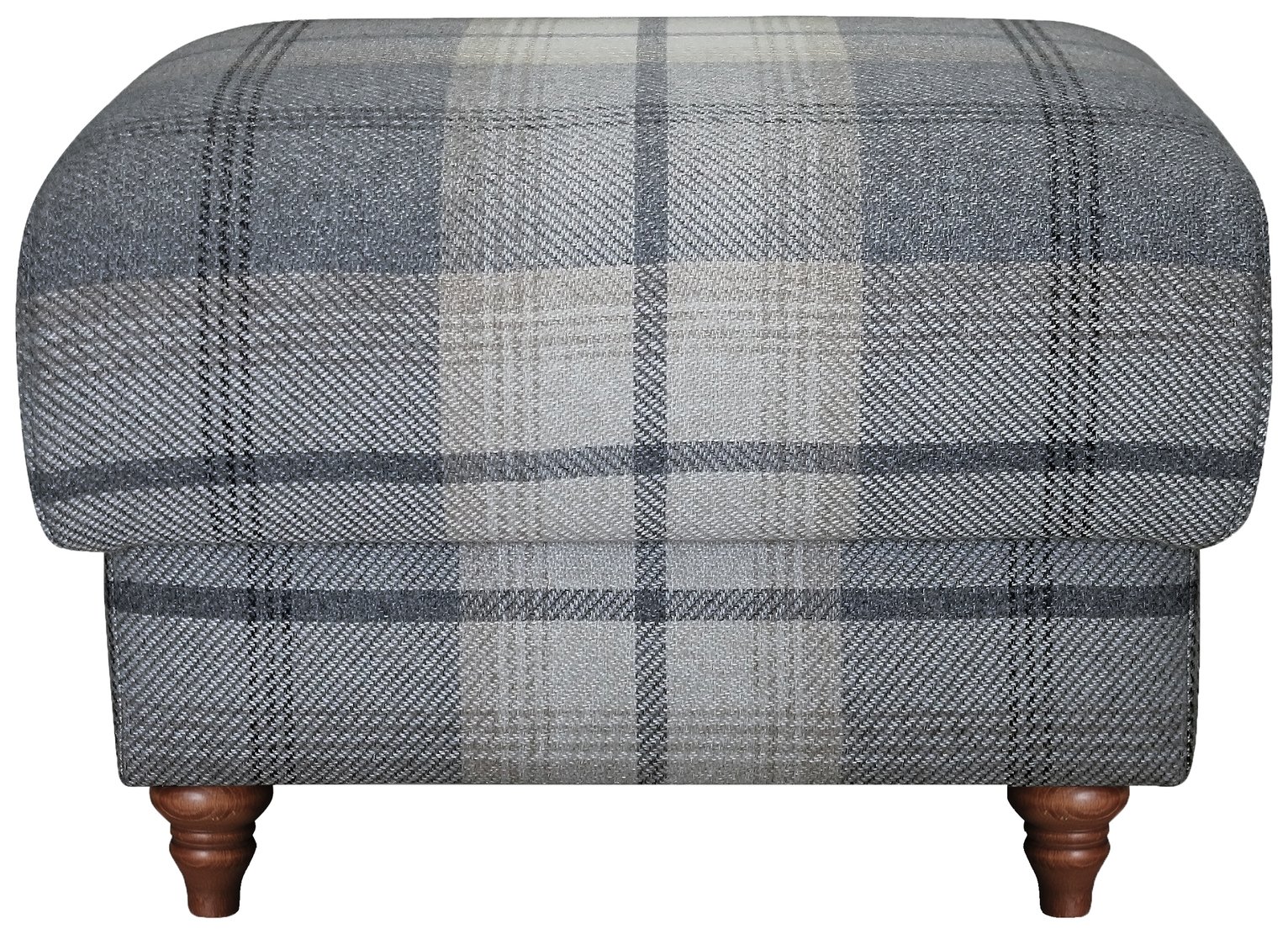 Argos Home Argyll Fabric Storage Footstool -Light Grey Check