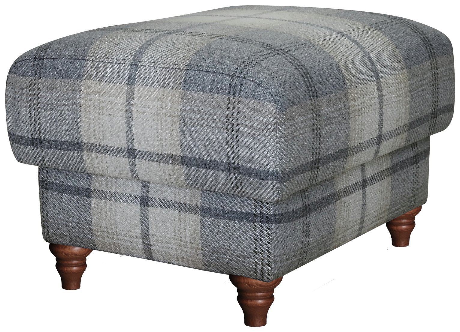 Argos Home Argyll Fabric Storage Footstool -Light Grey Check Review