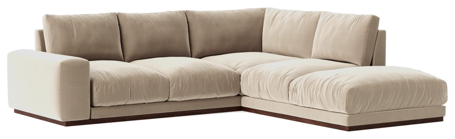 Swoon Denver Velvet Right Hand Corner Sofa - Taupe
