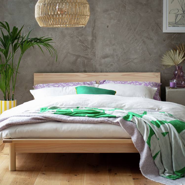 Habitat Akio Kingsize Wooden Platform Bed Frame - Natural 0