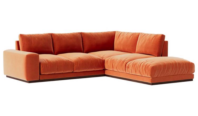 Velvet deals orange sectional